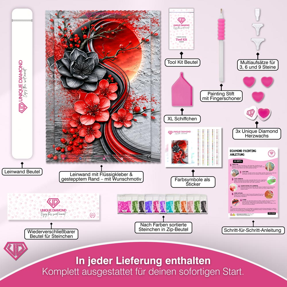 5D Diamond Painting – Akari im Rubinmond