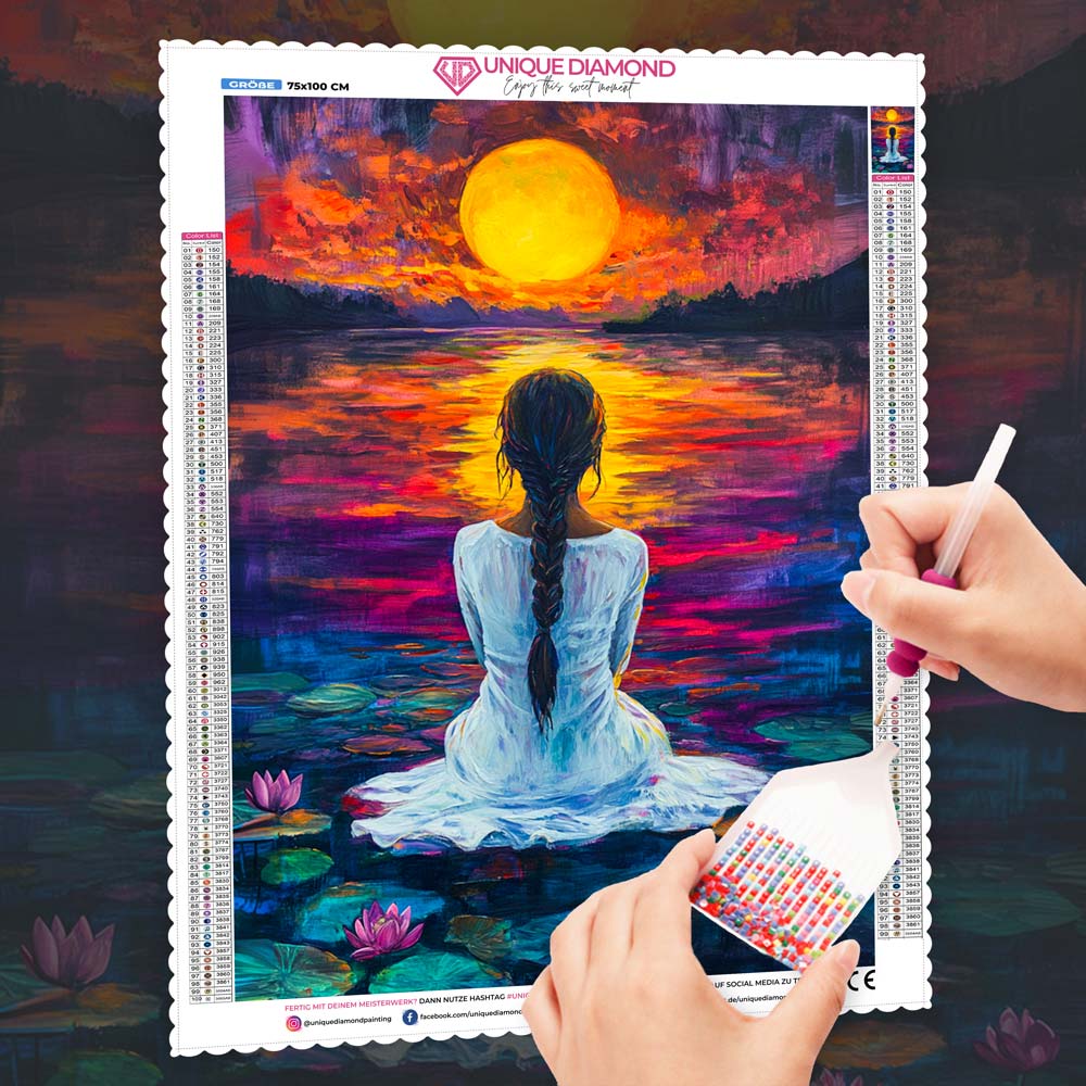 5D Diamond Painting – Am Lotussee mit Liora Unique-Diamond