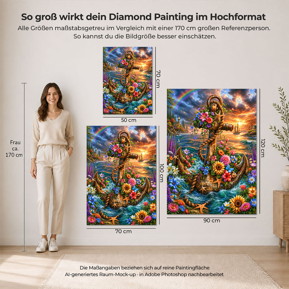 5D Diamond Painting – Anker der Meeresblüten