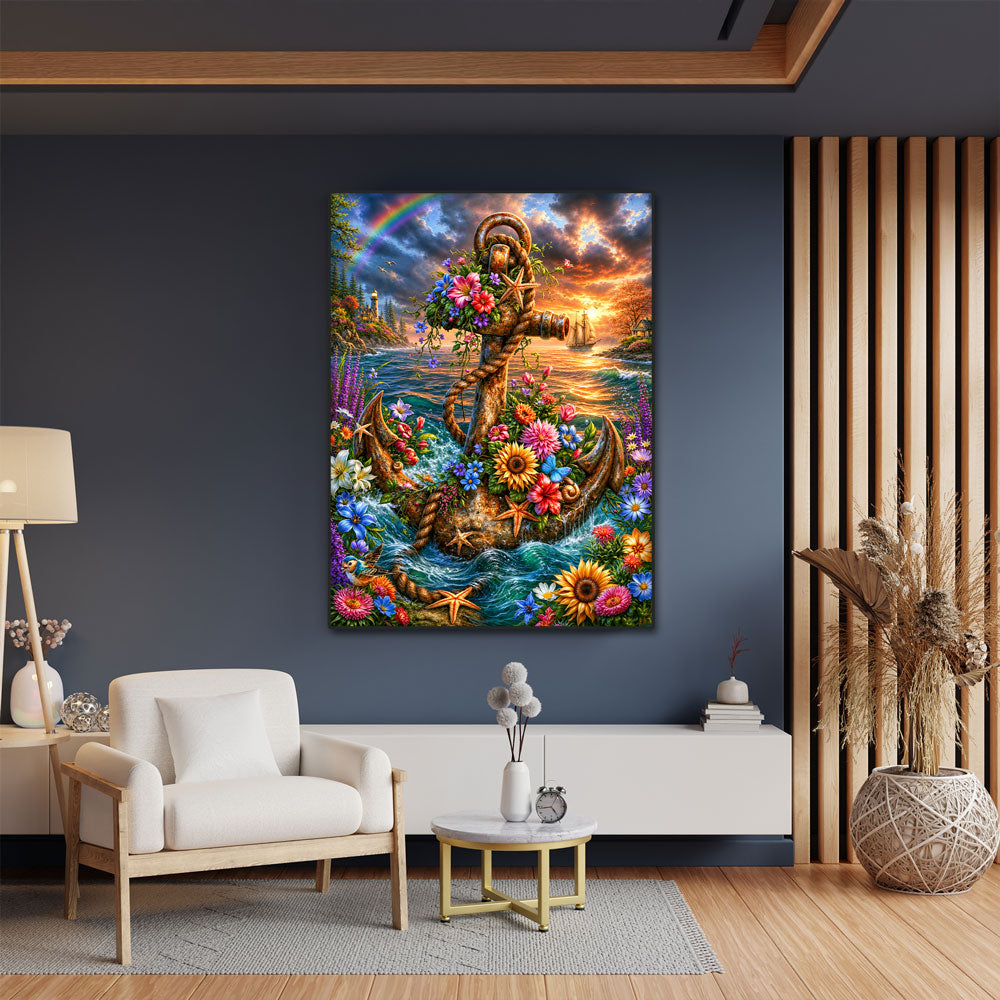 5D Diamond Painting – Anker der Meeresblüten