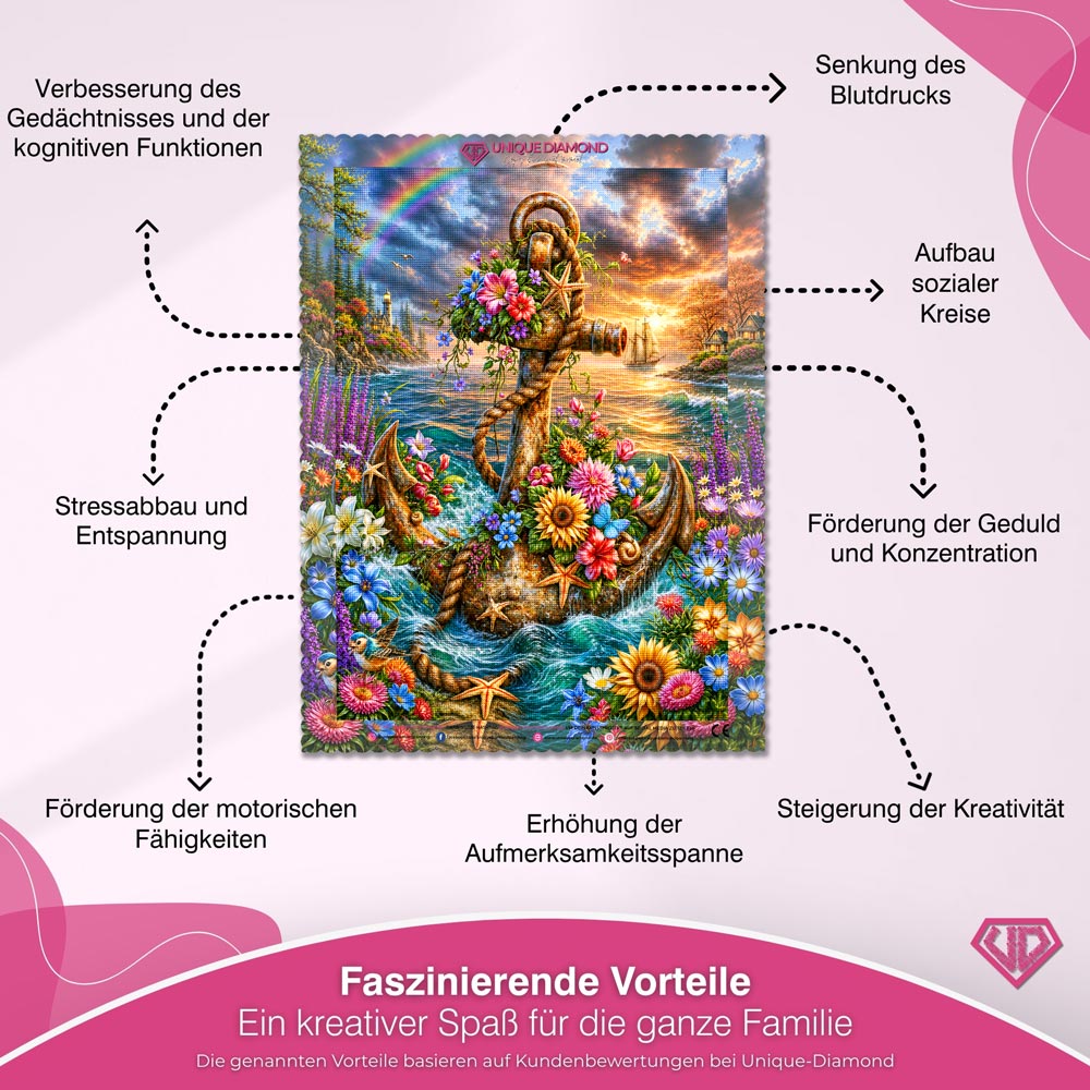 5D Diamond Painting – Anker der Meeresblüten