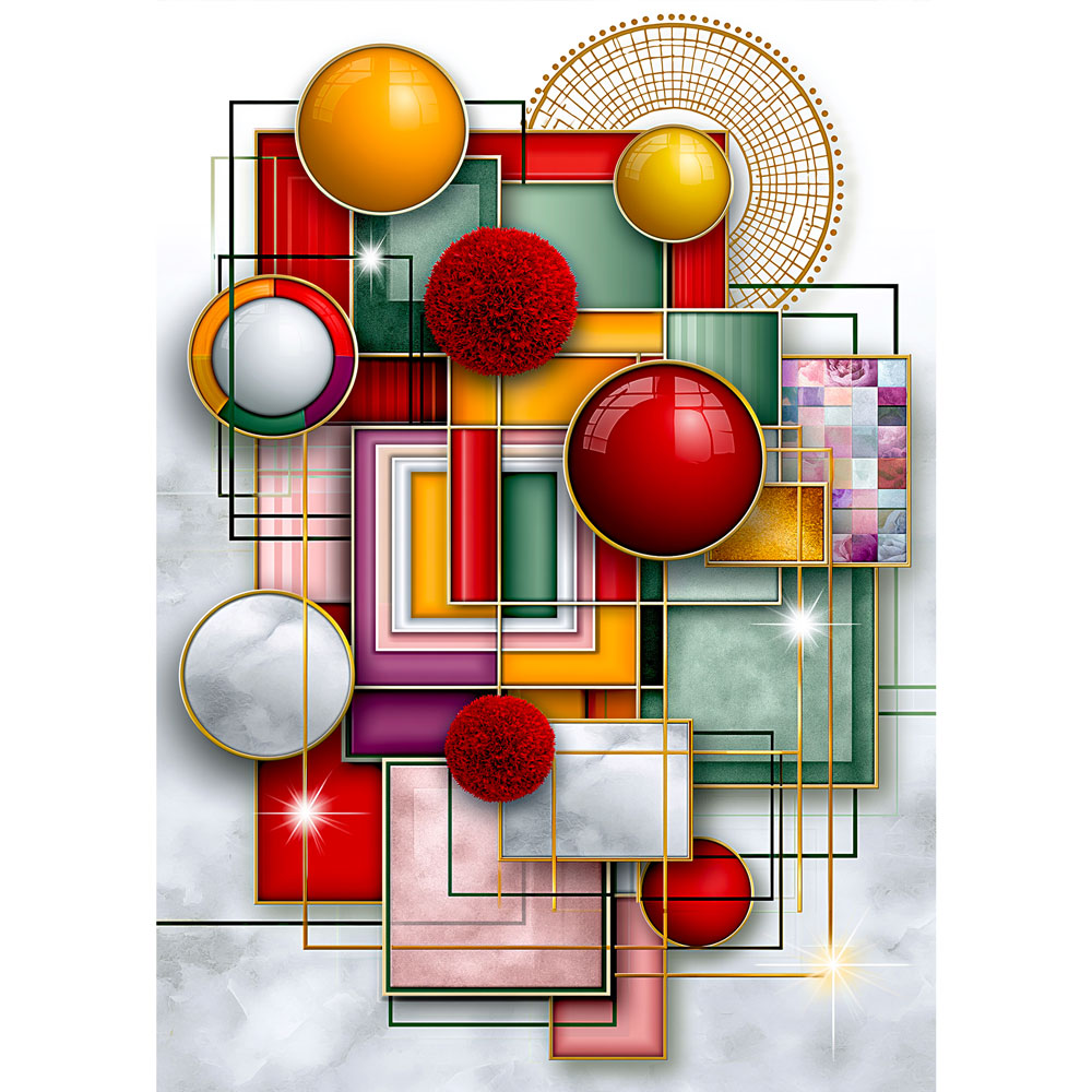 5D Diamond Painting – Aurelia der Geometrischen Harmonie | Unique Diamond