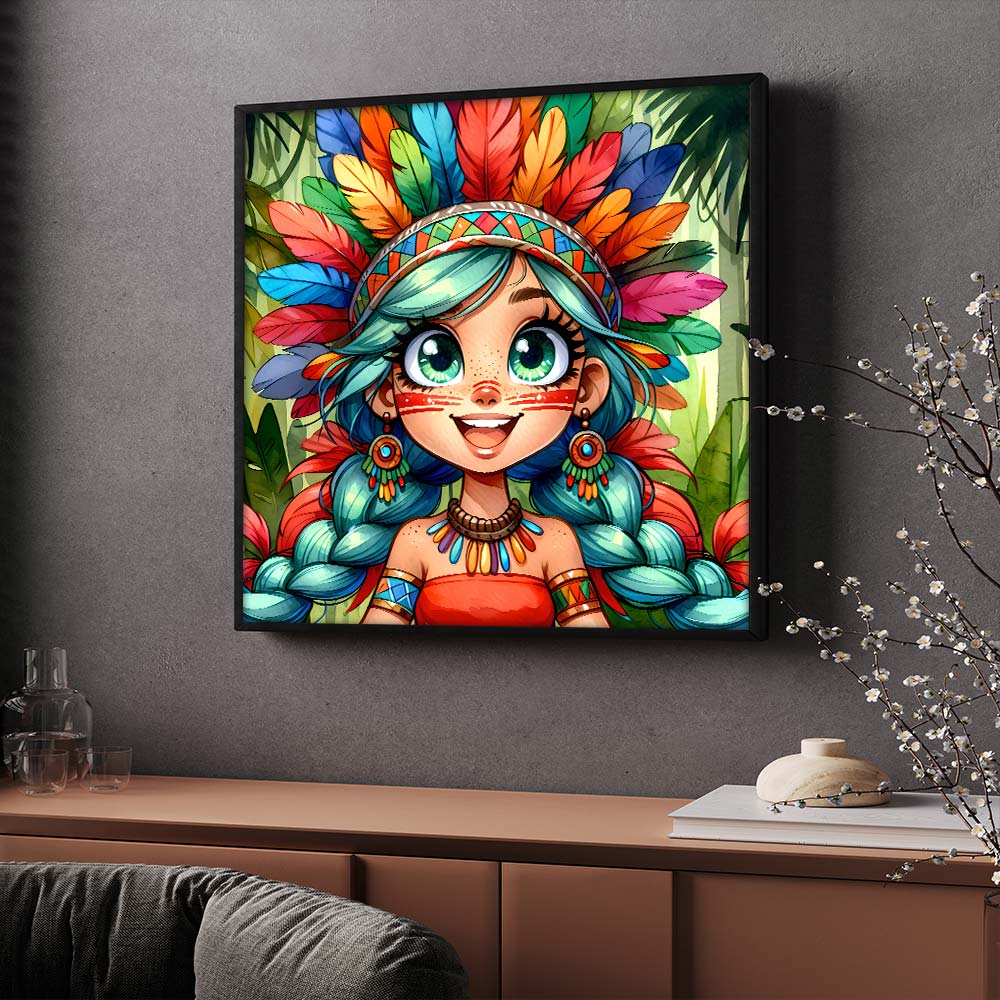 5D Diamond Painting – Ayani – Tochter des Regenwaldes, Unique-Diamond