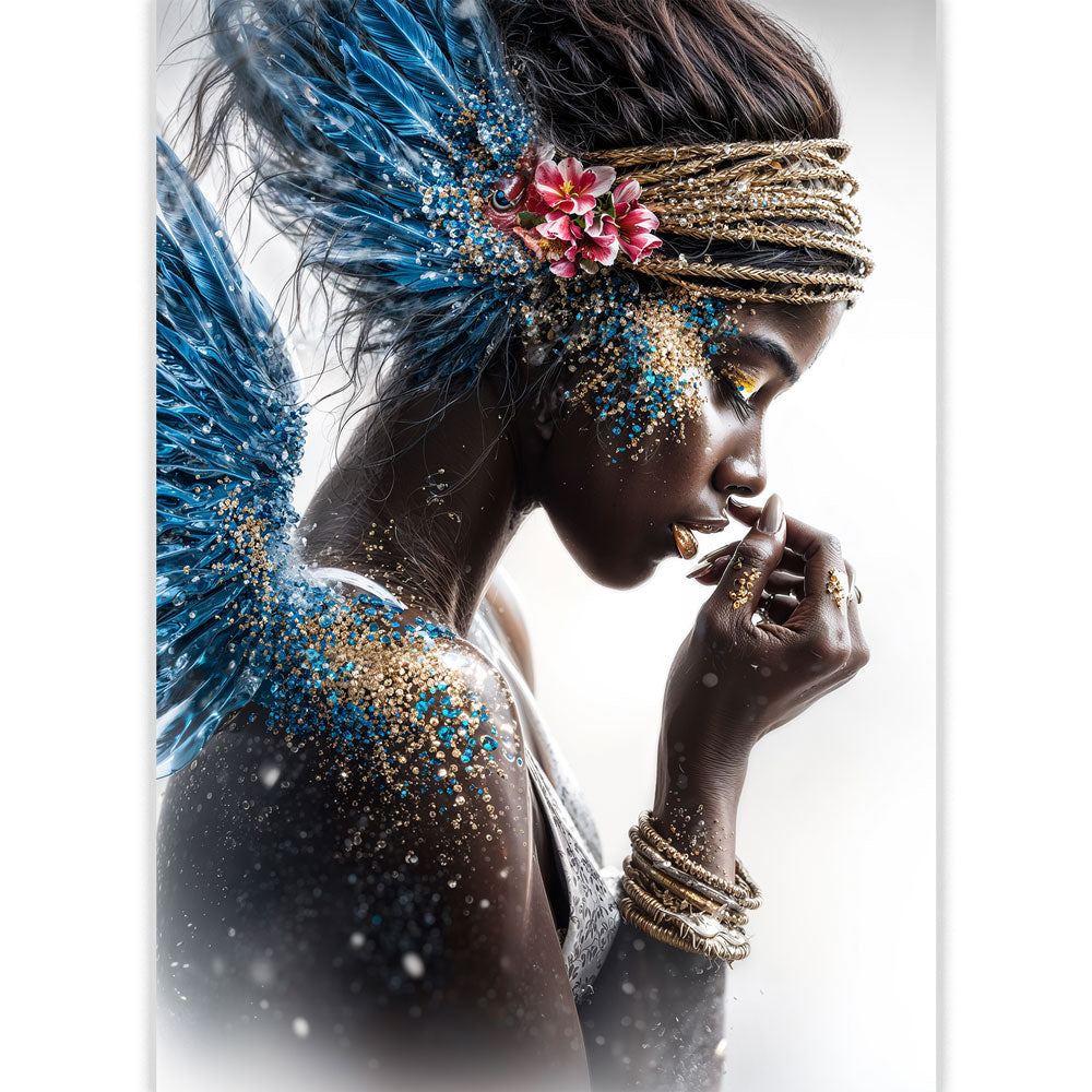5D Diamond Painting – Azure Muse, Unique-Diamond