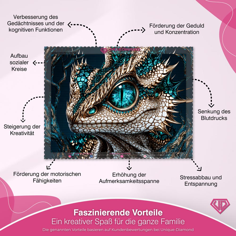 5D Diamond Painting – Azurion der Smaragddrache