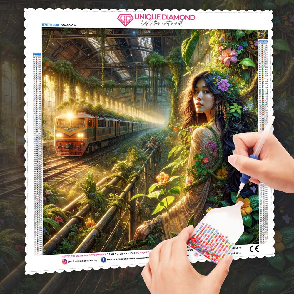 5D Diamond Painting – Bahnhof der Blumenfee Elira Unique-Diamond