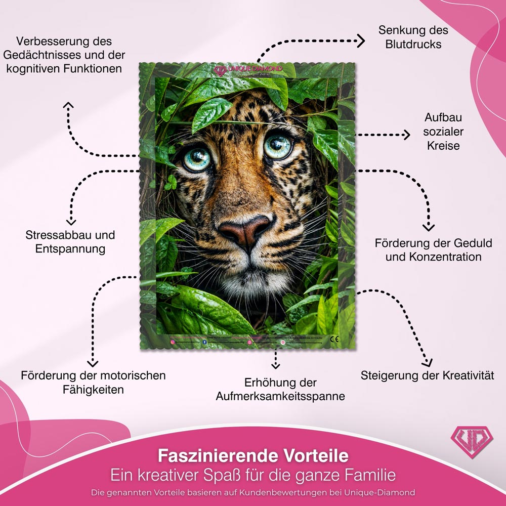 5D Diamond Painting – Blick des Dschungeljägers