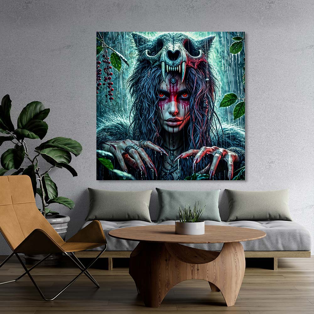 5D Diamond Painting – Bloodmoon Huntress, Unique-Diamond