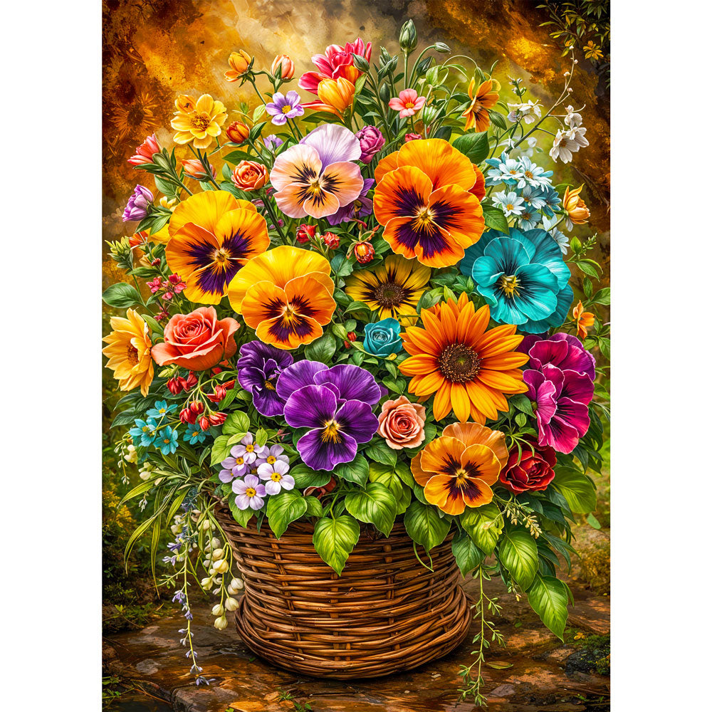5D Diamond Painting – Blooming Basket Unique-Diamond