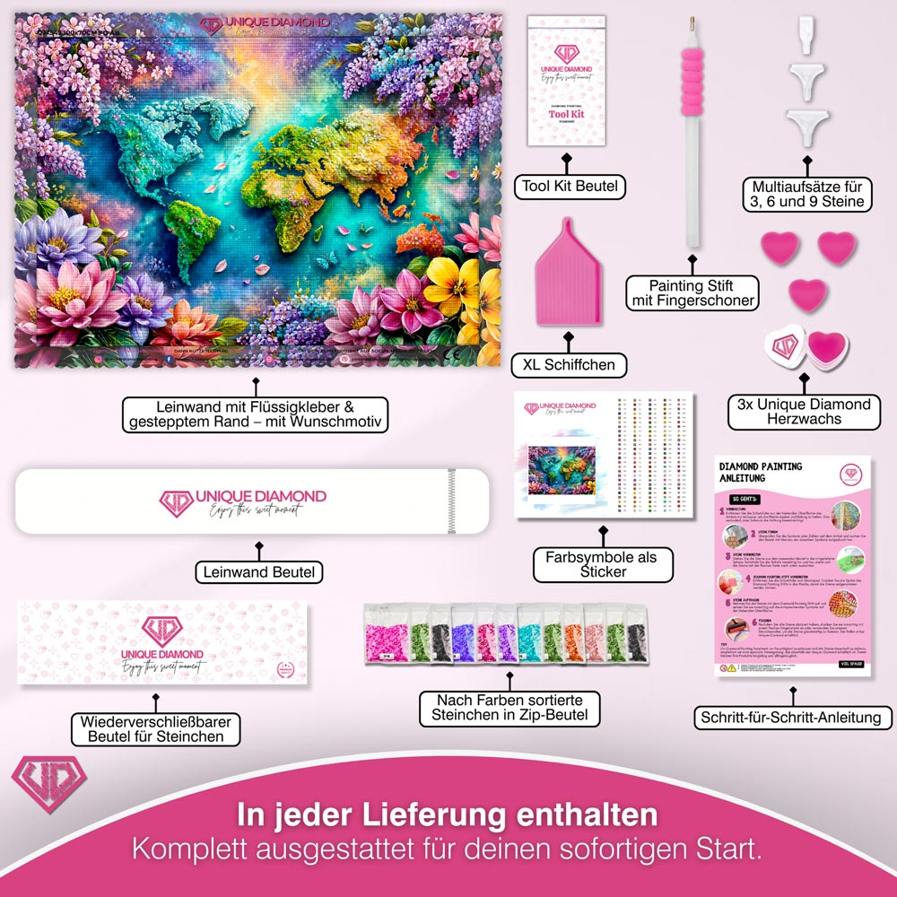 5D Diamond Painting – Blühende Welt der Harmonie