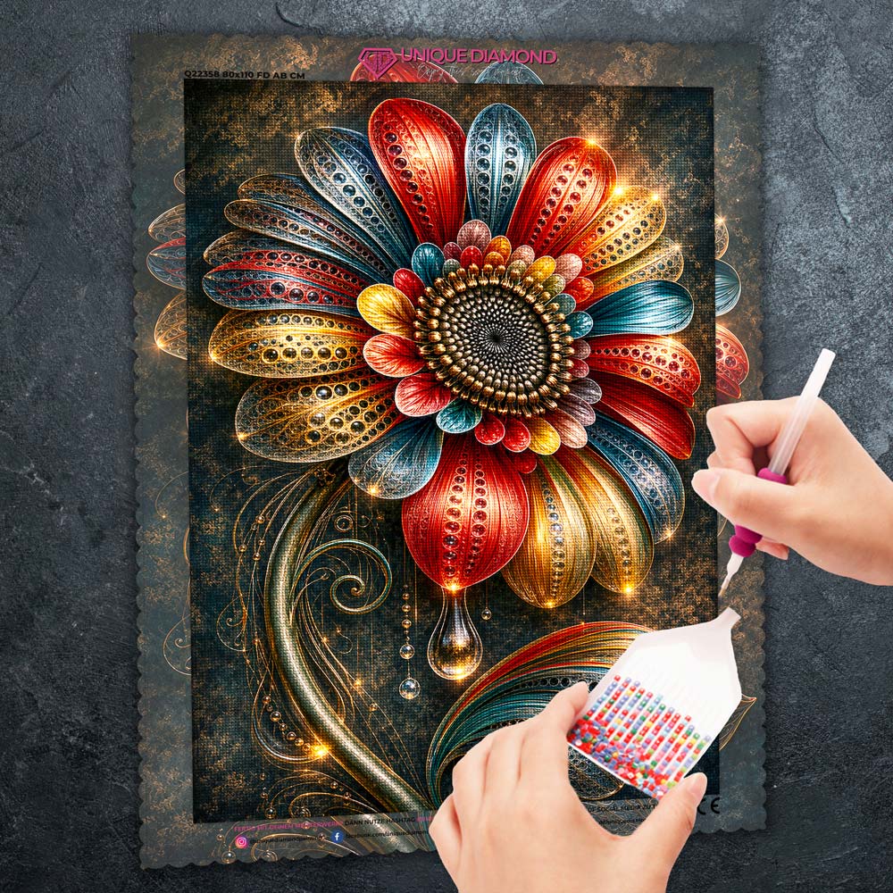 5D Diamond Painting – Blüte des Goldenen Lichts