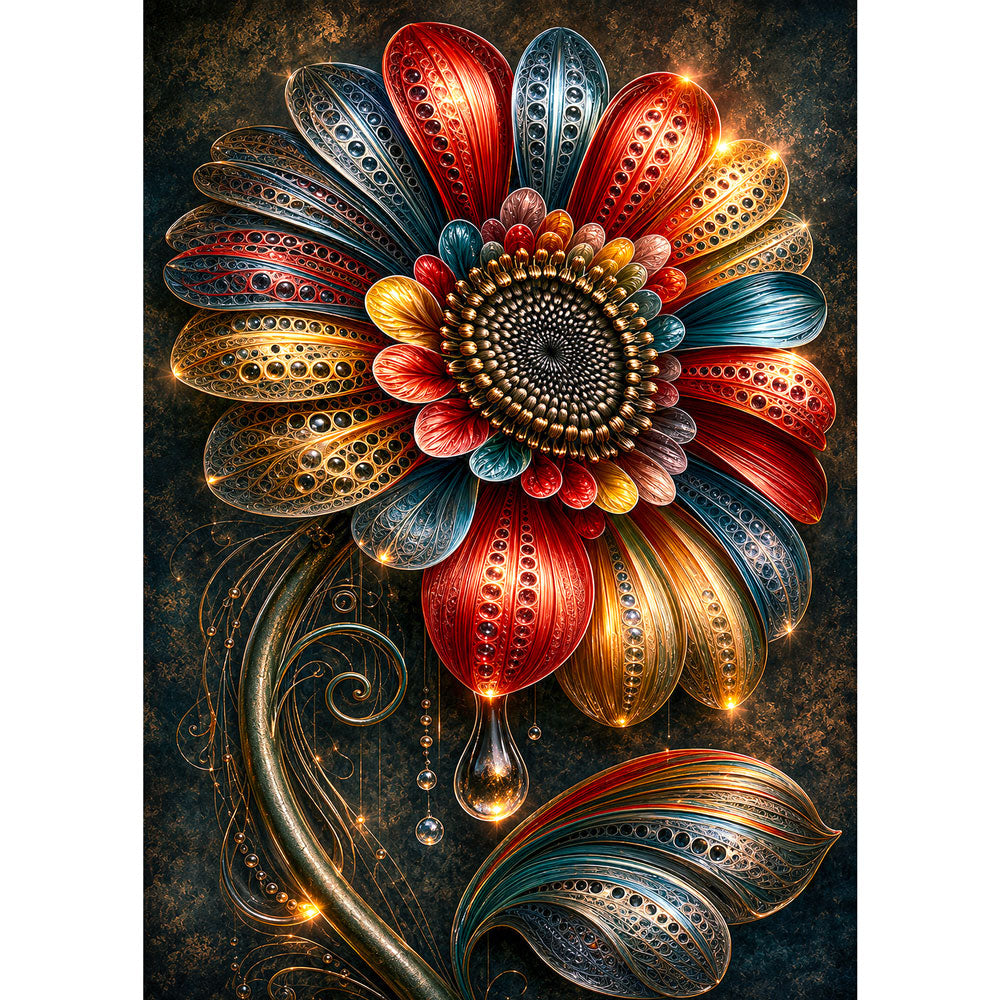 5D Diamond Painting – Blüte des Goldenen Lichts | Unique Diamond