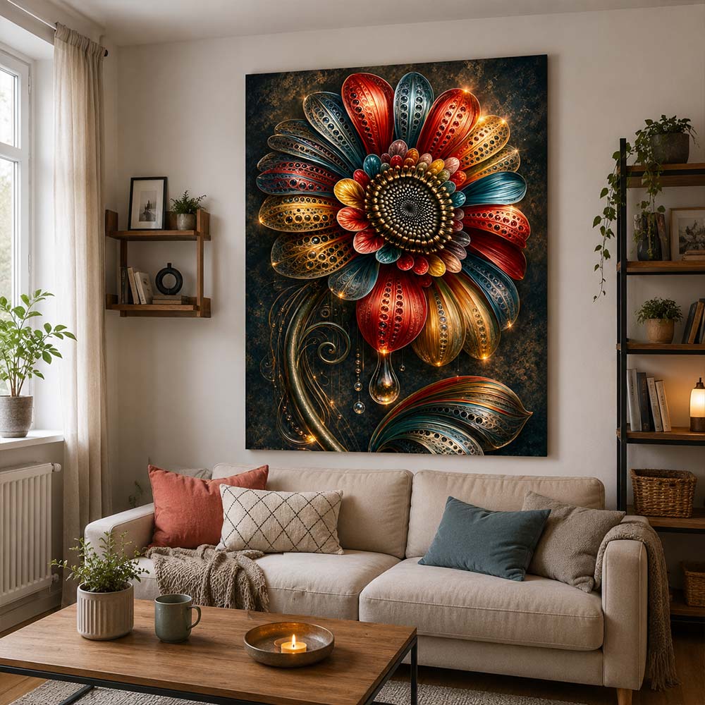 5D Diamond Painting – Blüte des Goldenen Lichts