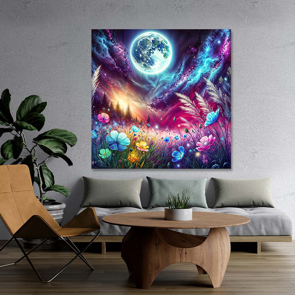 5D Diamond Painting – Blüten unter Sternenlicht, Unique-Diamond