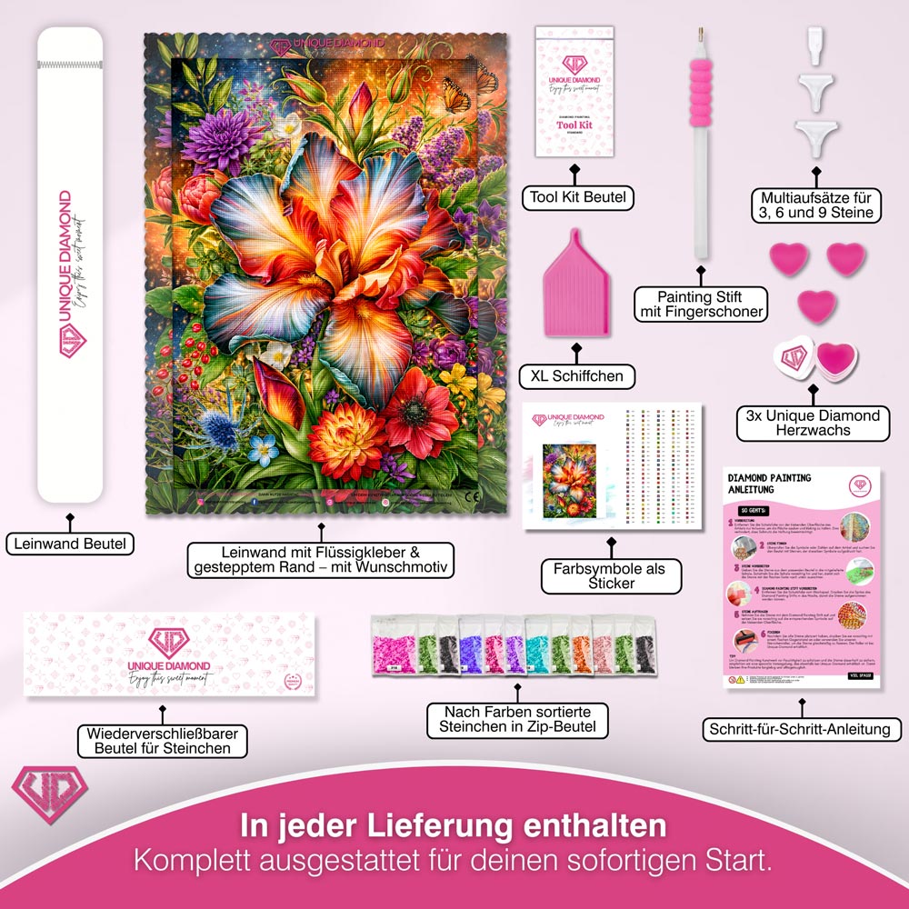 5D Diamond Painting – Blütenfeuer der Farben