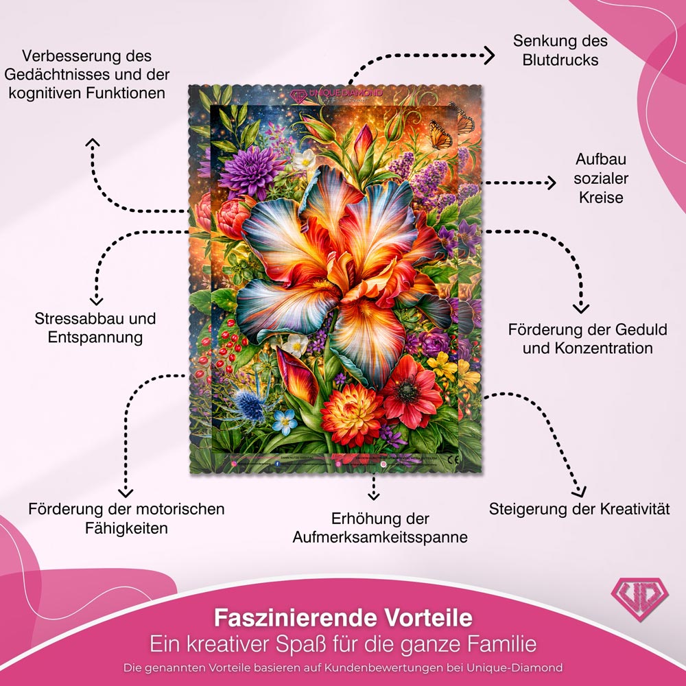 5D Diamond Painting – Blütenfeuer der Farben