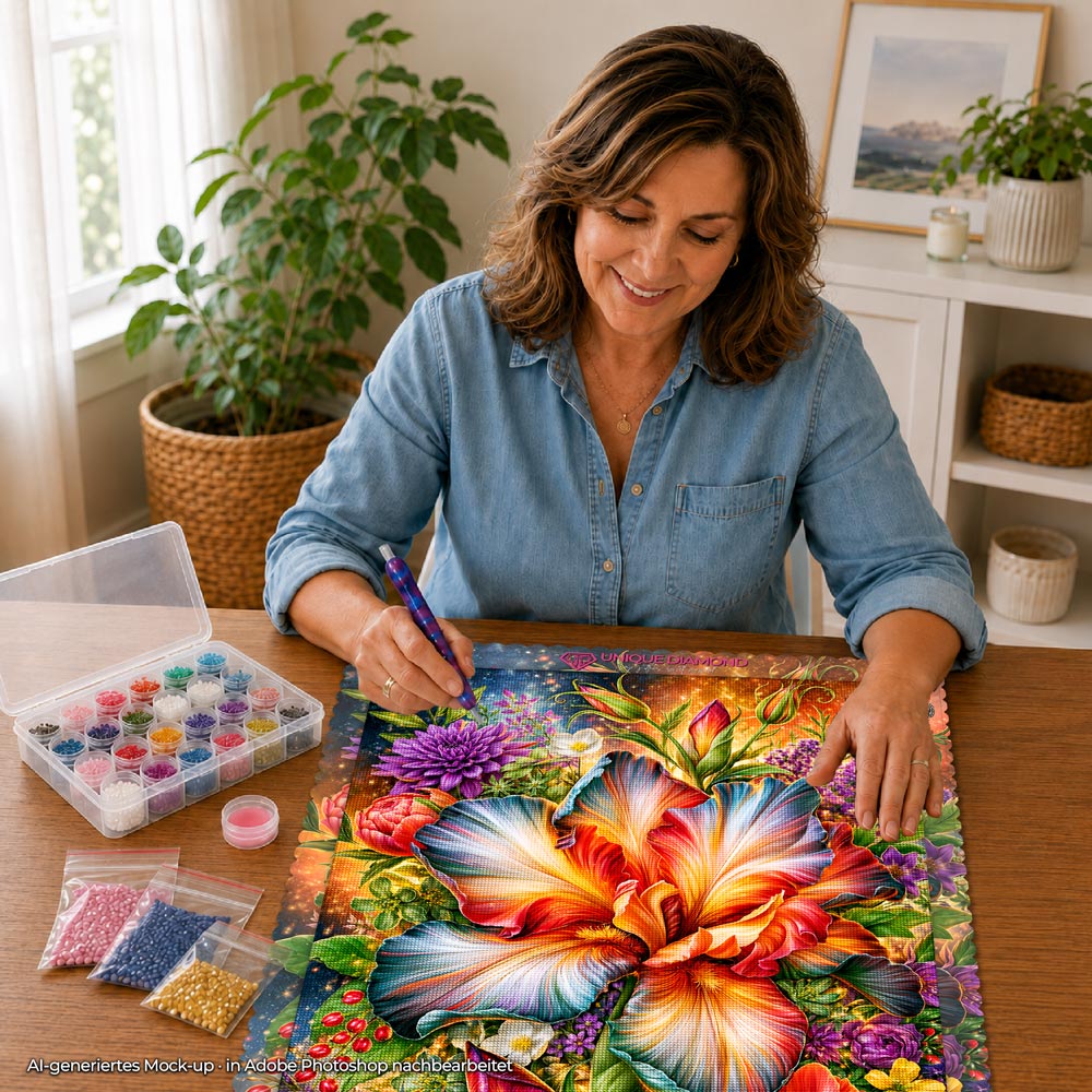 5D Diamond Painting – Blütenfeuer der Farben