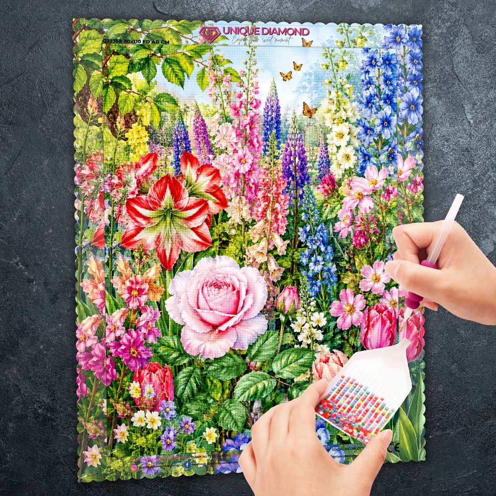 5D Diamond Painting – Blütenmeer voller Farben