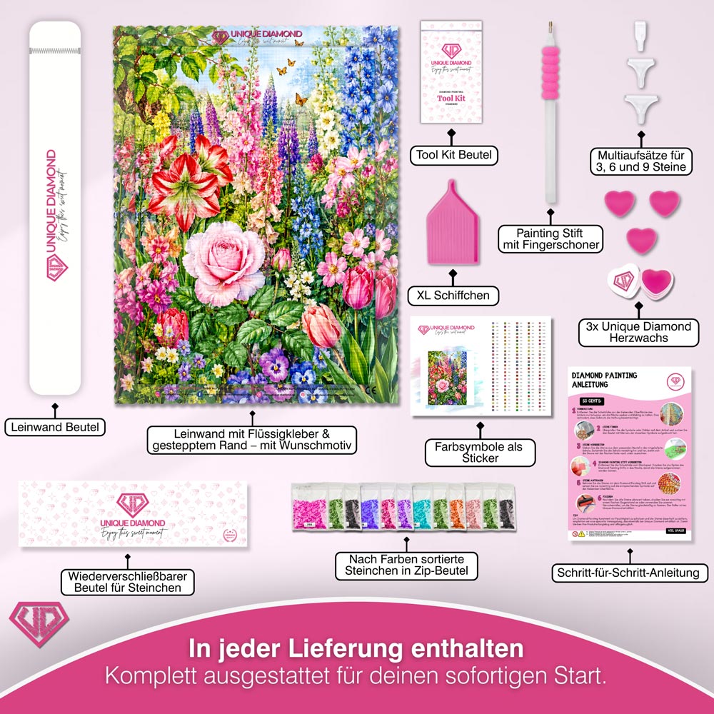 5D Diamond Painting – Blütenmeer voller Farben
