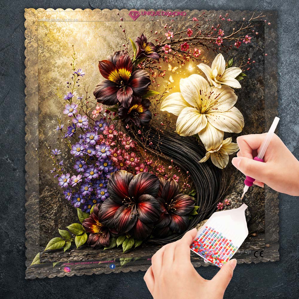 5D Diamond Painting – Blütenreigen der Dämmerung