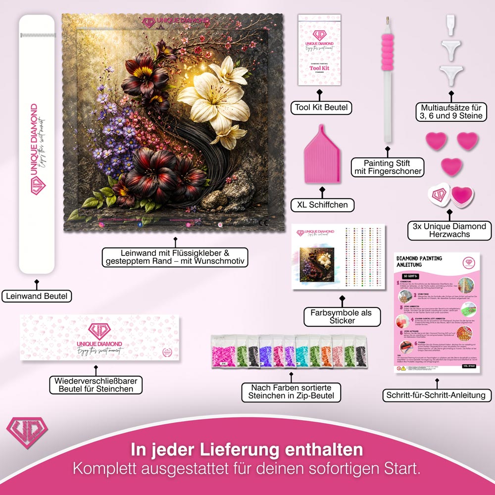 5D Diamond Painting – Blütenreigen der Dämmerung