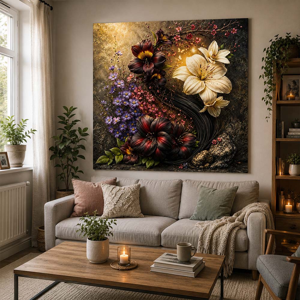 5D Diamond Painting – Blütenreigen der Dämmerung