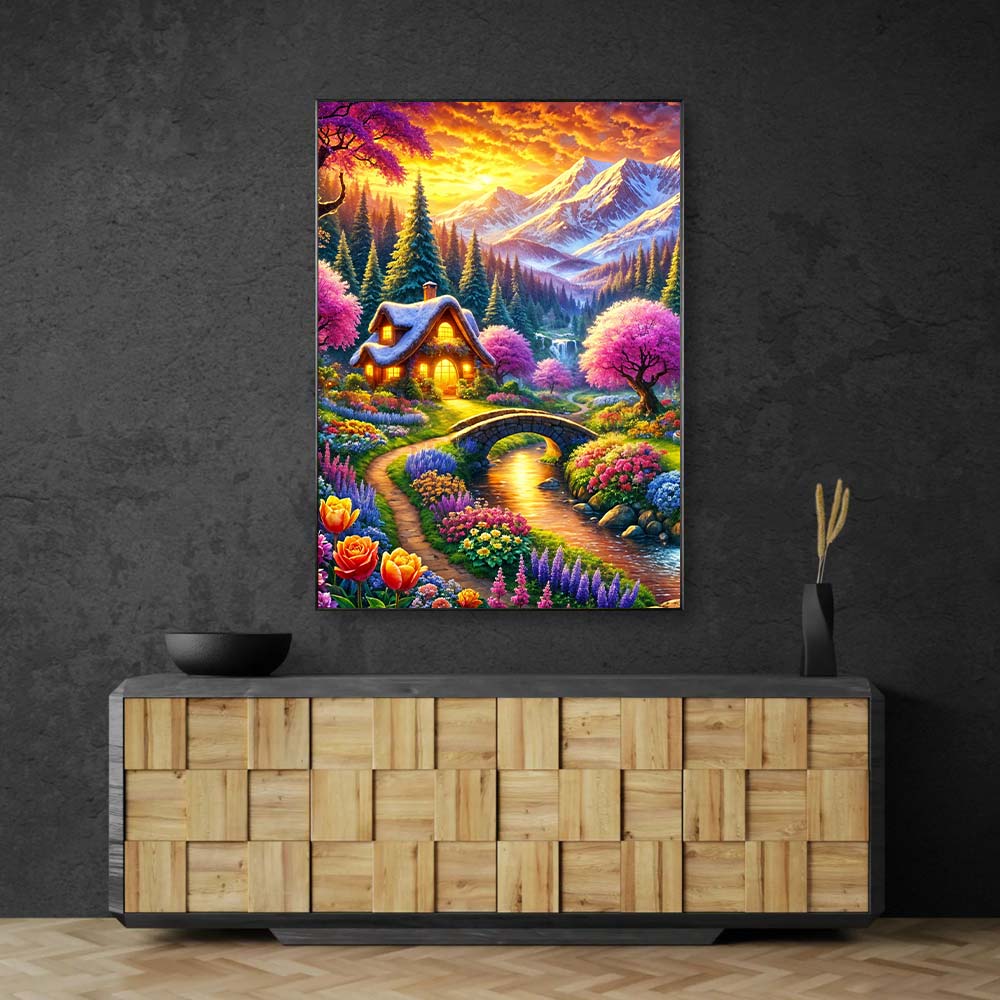 5D Diamond Painting – Blütental der Morgenröte, unique-diamond