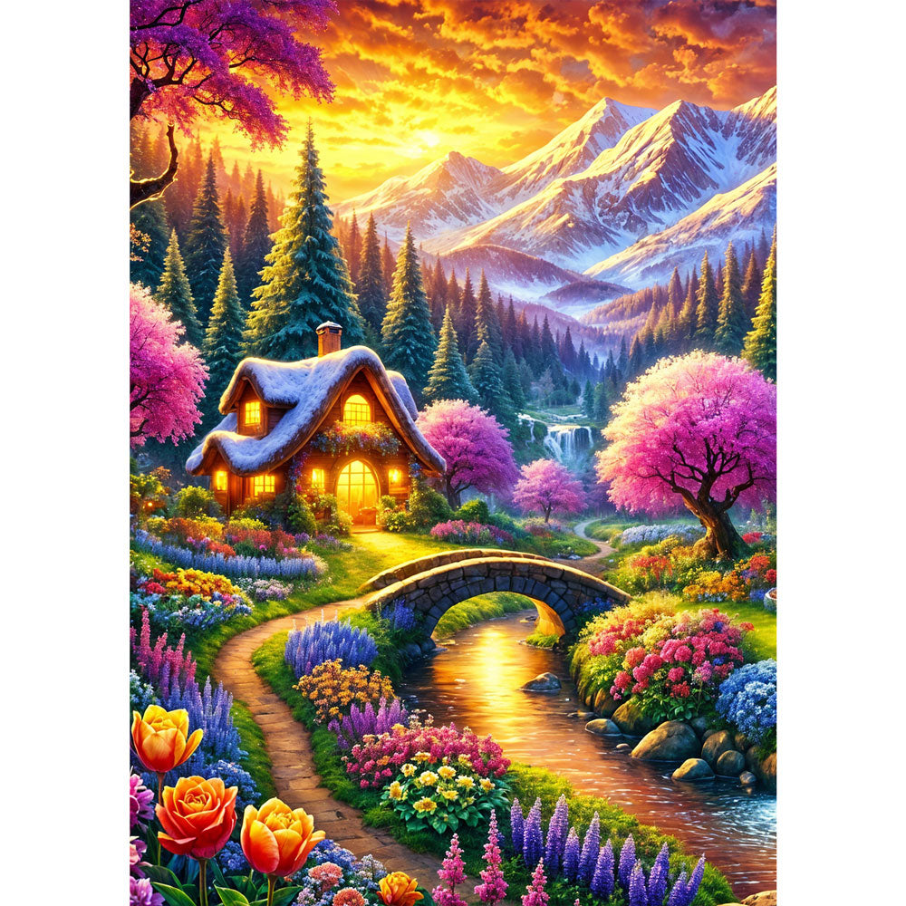 5D Diamond Painting – Blütental der Morgenröte, unique-diamond