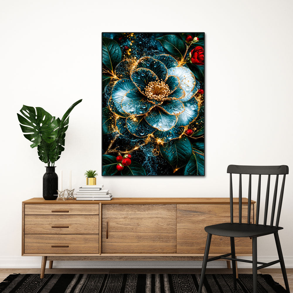 5D Diamond Painting – Blütentraum in Smaragd & Gold