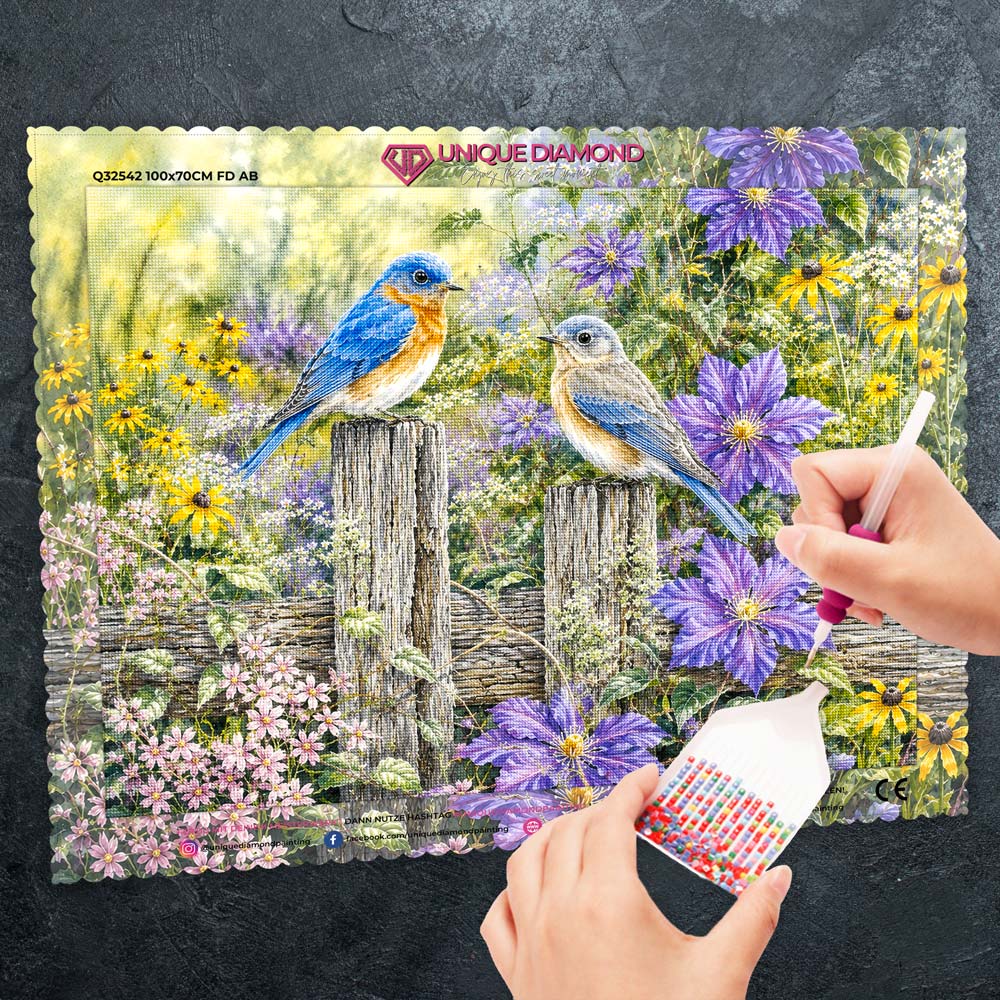 5D Diamond Painting – Blütenzauber der Waldsänger