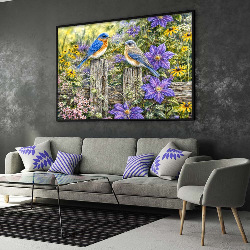5D Diamond Painting – Blütenzauber der Waldsänger