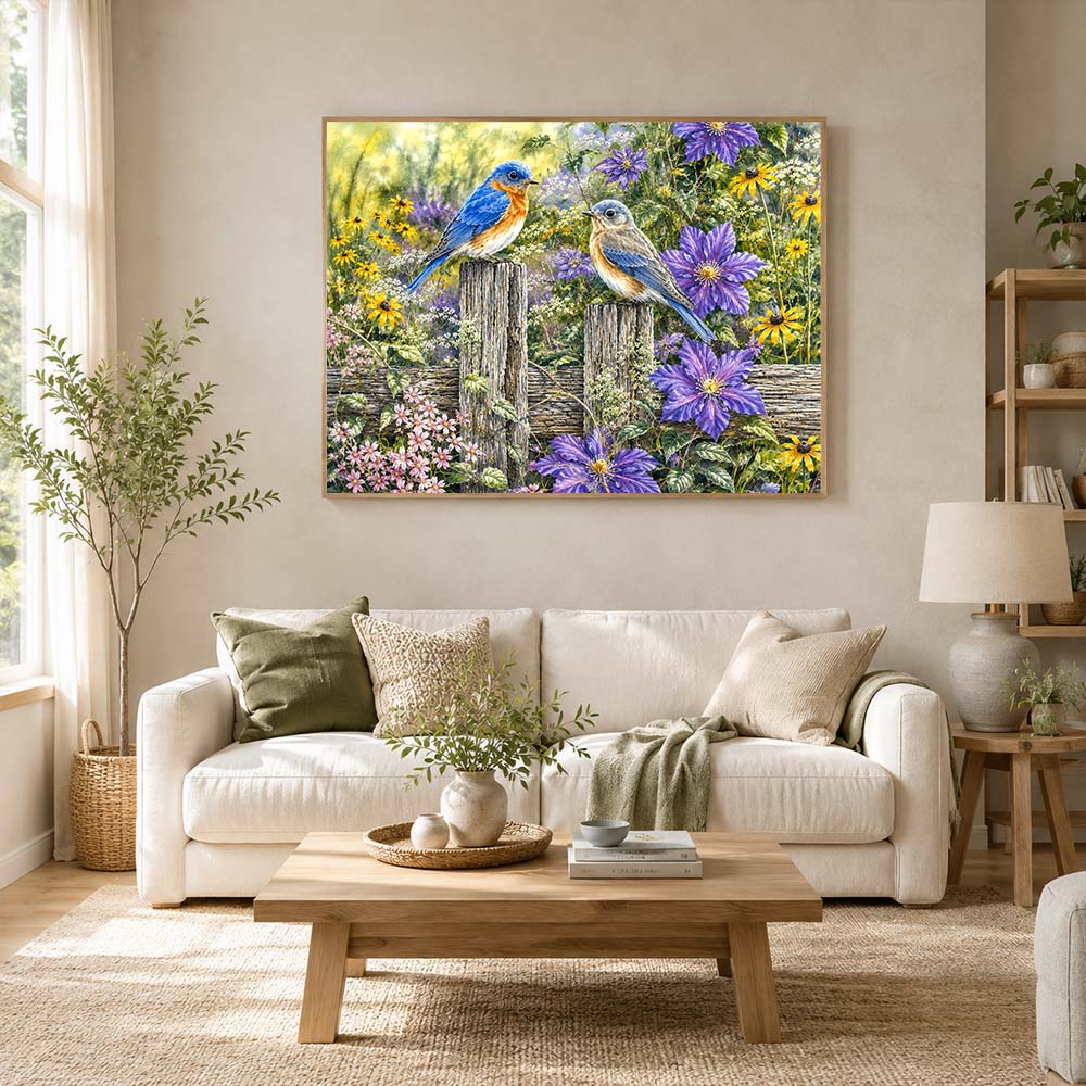 5D Diamond Painting – Blütenzauber der Waldsänger