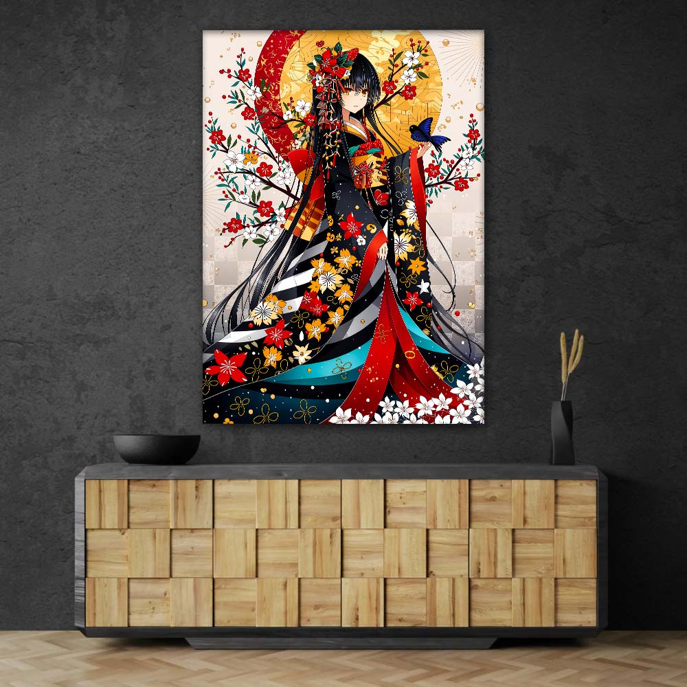 5D Diamond Painting – Blütenzauber des goldenen Mondes