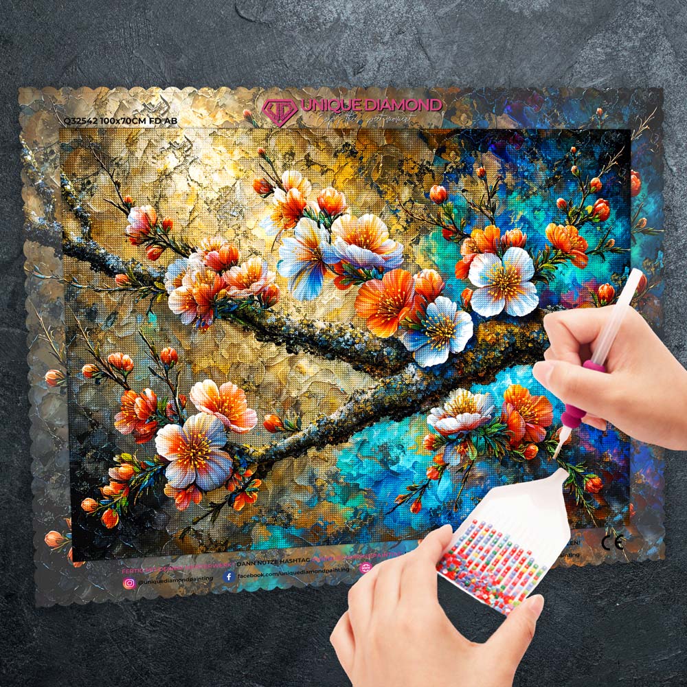 5D Diamond Painting – Blütenzauber im Kristalllicht