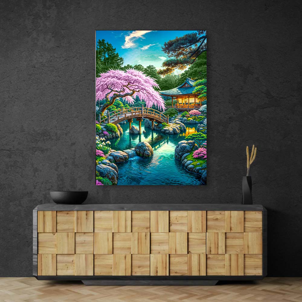 5D Diamond Painting – Brücke der Kirschblütenruhe, unique-diamond