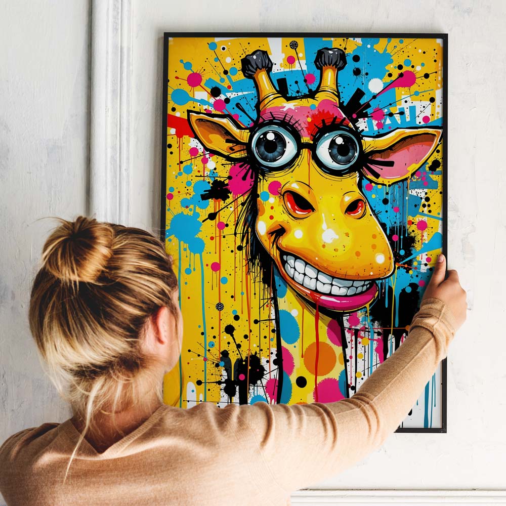 5D Diamond Painting – Bunte Giraffenfreude, Unique-Diamond