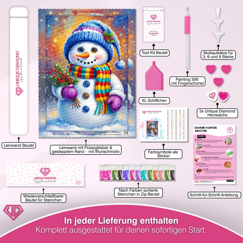5D Diamond Painting – Bunte Grüße von Frosty Unique-Diamond