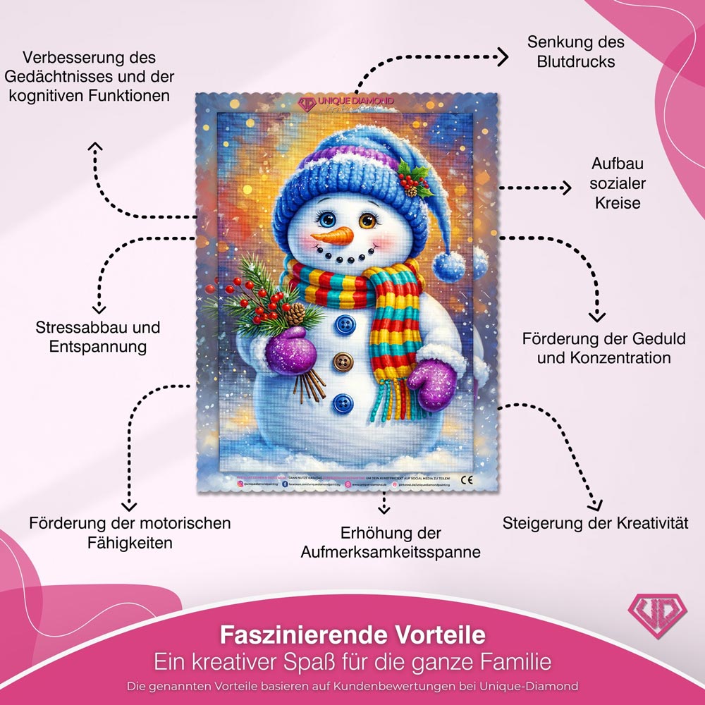 5D Diamond Painting – Bunte Grüße von Frosty Unique-Diamond