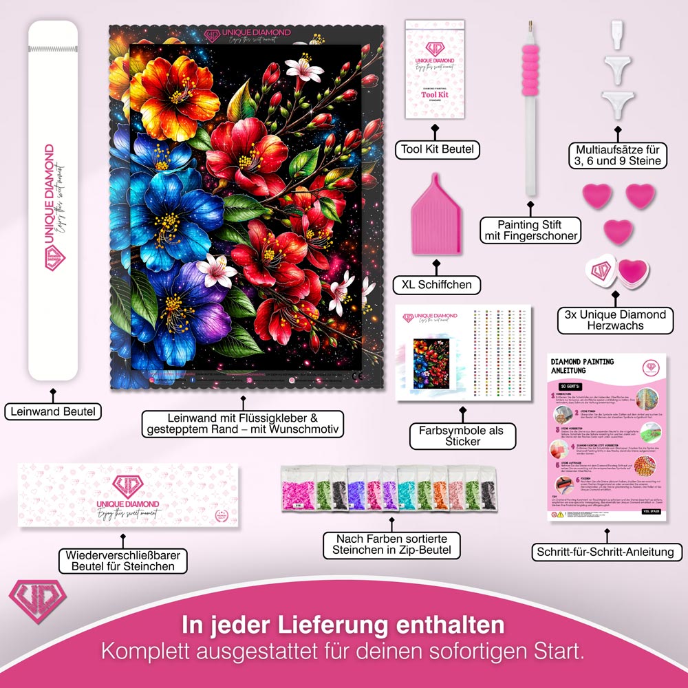 5D Diamond Painting – Cosmic Blossom Symphony
