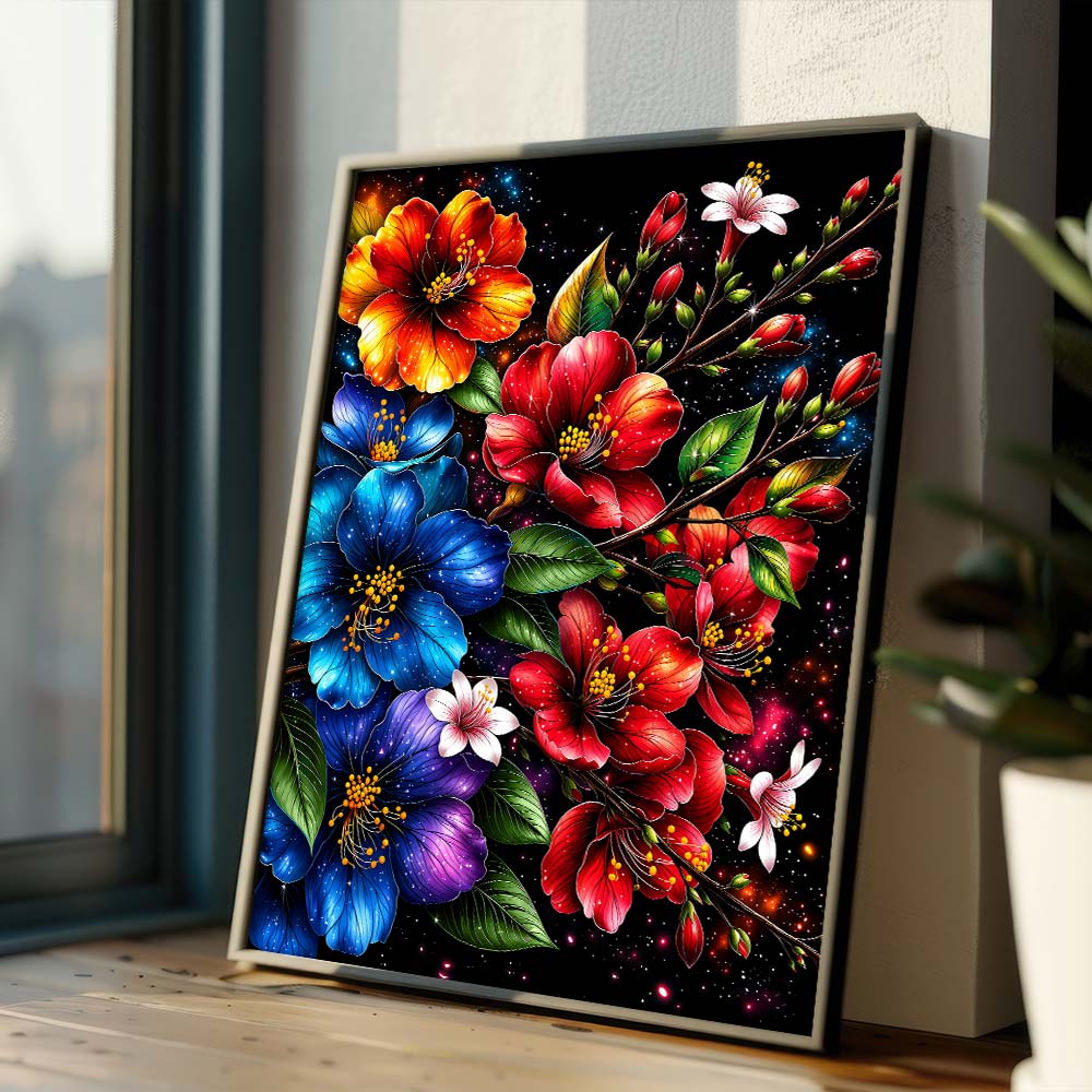 5D Diamond Painting – Cosmic Blossom Symphony