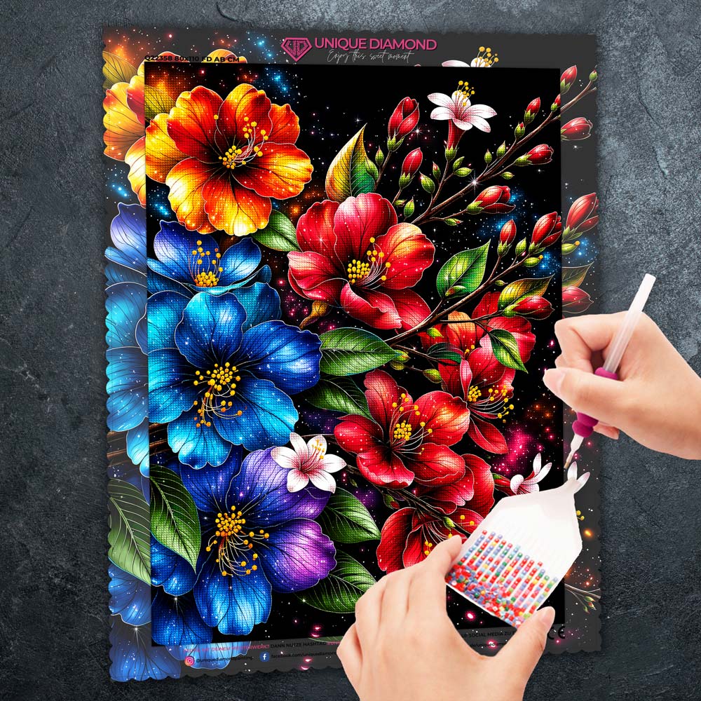 5D Diamond Painting – Cosmic Blossom Symphony