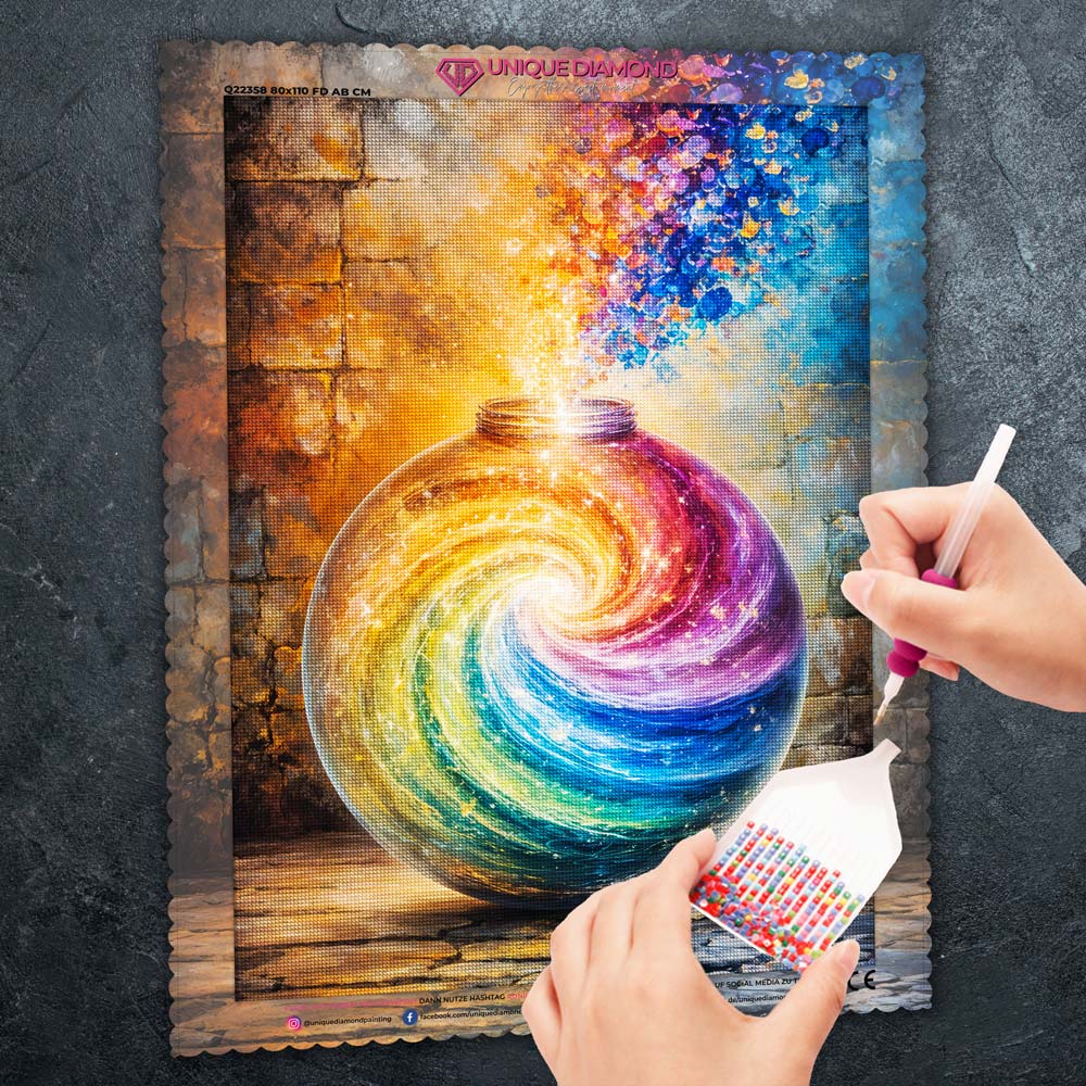 5D Diamond Painting – Cosmic Rainbow Vortex