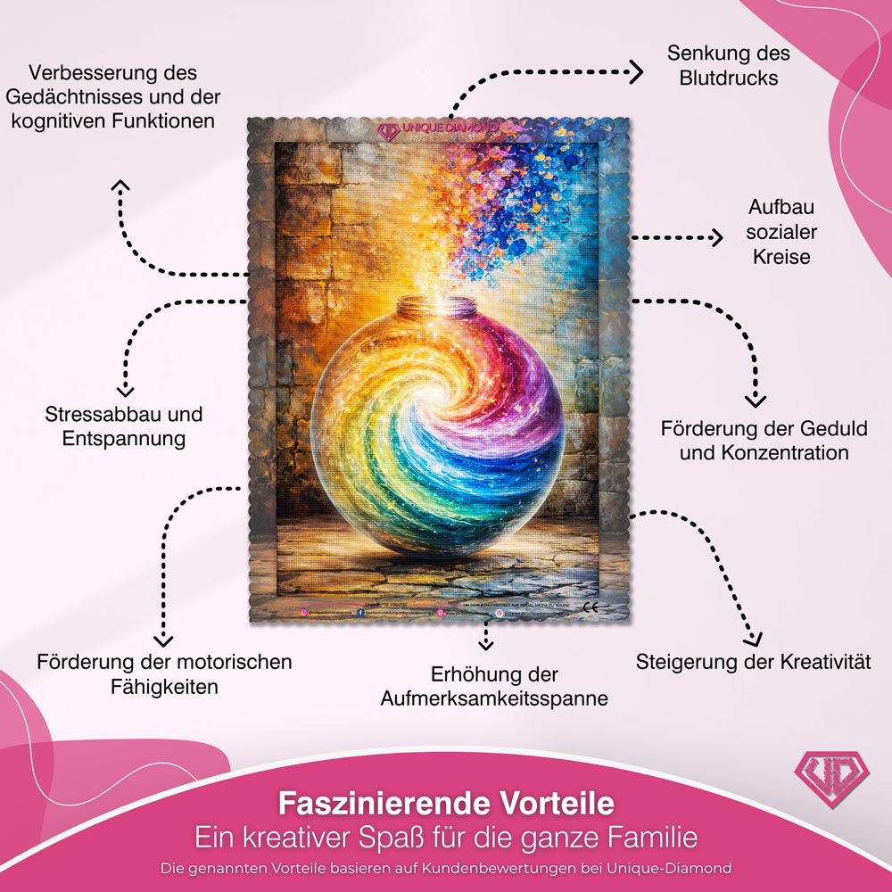 5D Diamond Painting – Cosmic Rainbow Vortex