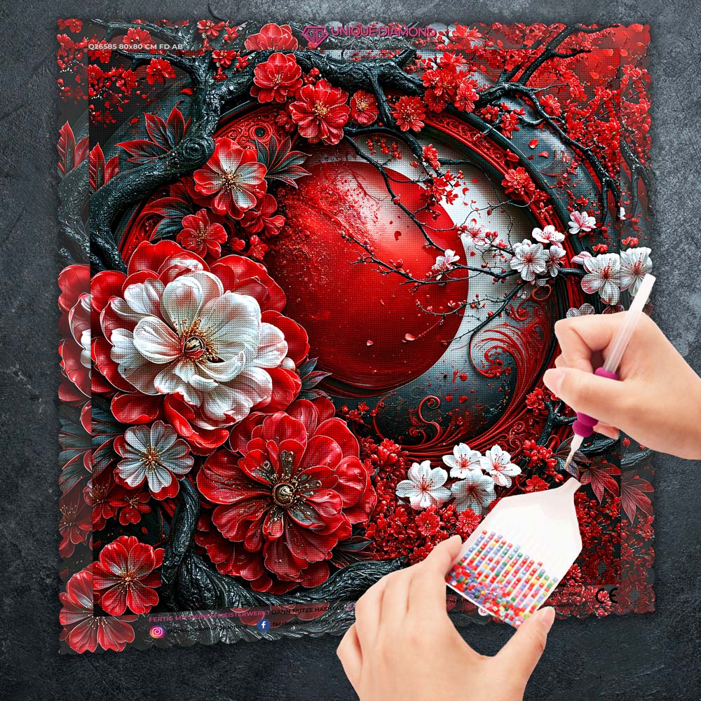 5D Diamond Painting – Crimson Sakura Eclipse
