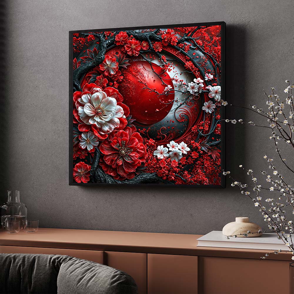 5D Diamond Painting – Crimson Sakura Eclipse
