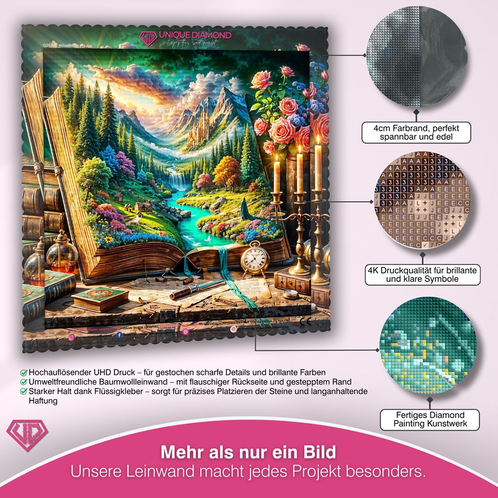 5D Diamond Painting – Das Buch der Fantasie Unique-Diamond