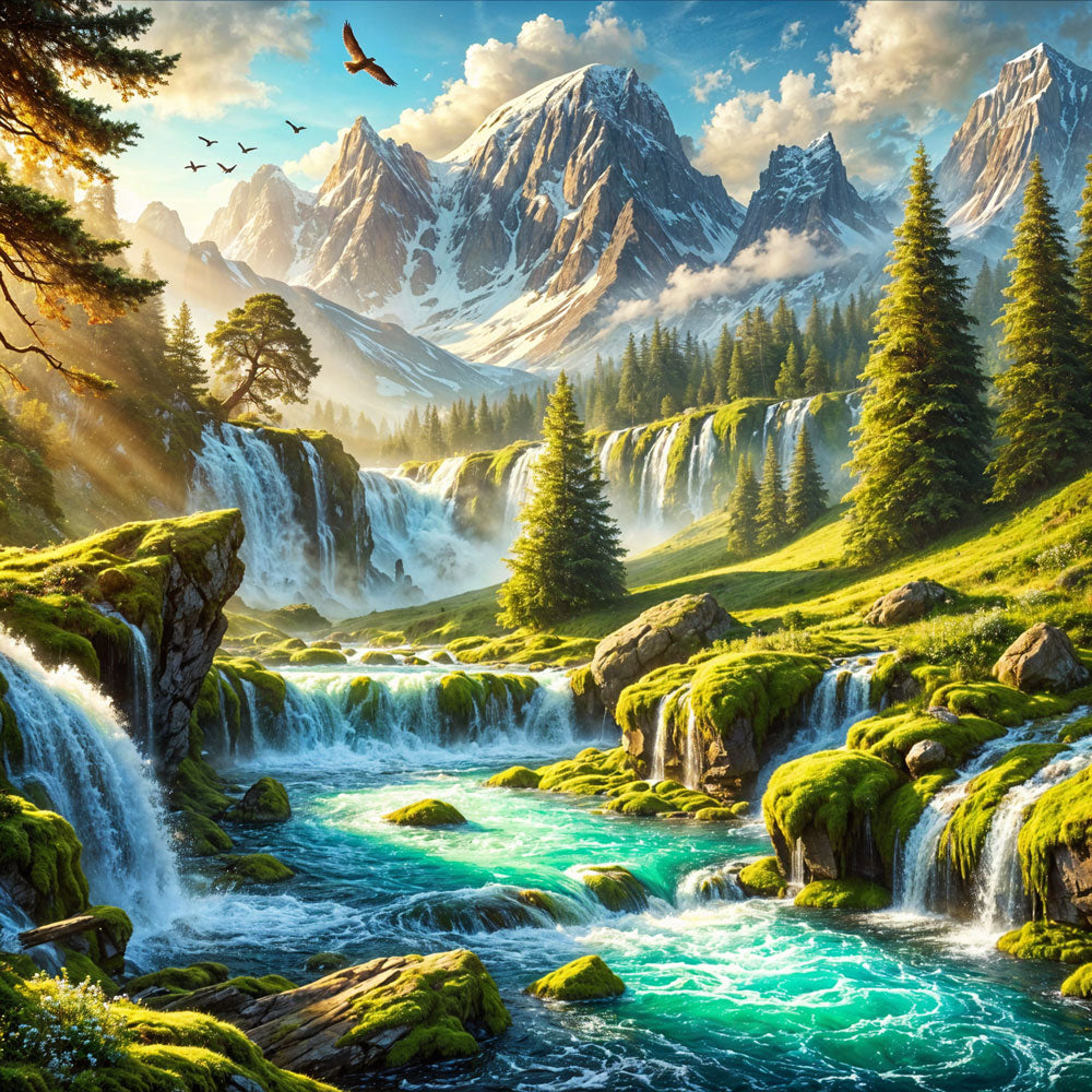 5D Diamond Painting – Das Lied der Smaragdwasser Unique-Diamond