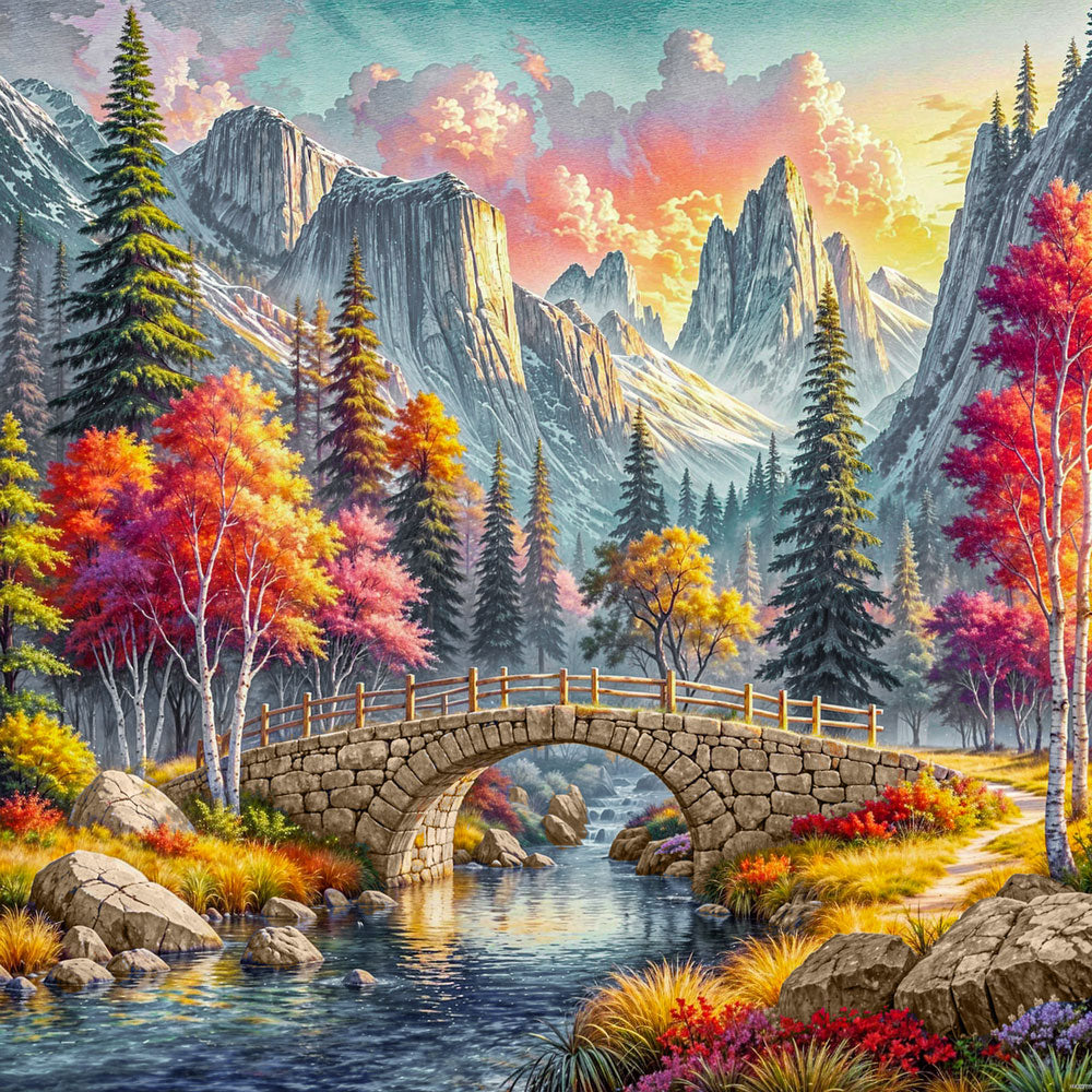 5D Diamond Painting – Die Brücke von Eldarhain, Unique-Diamond