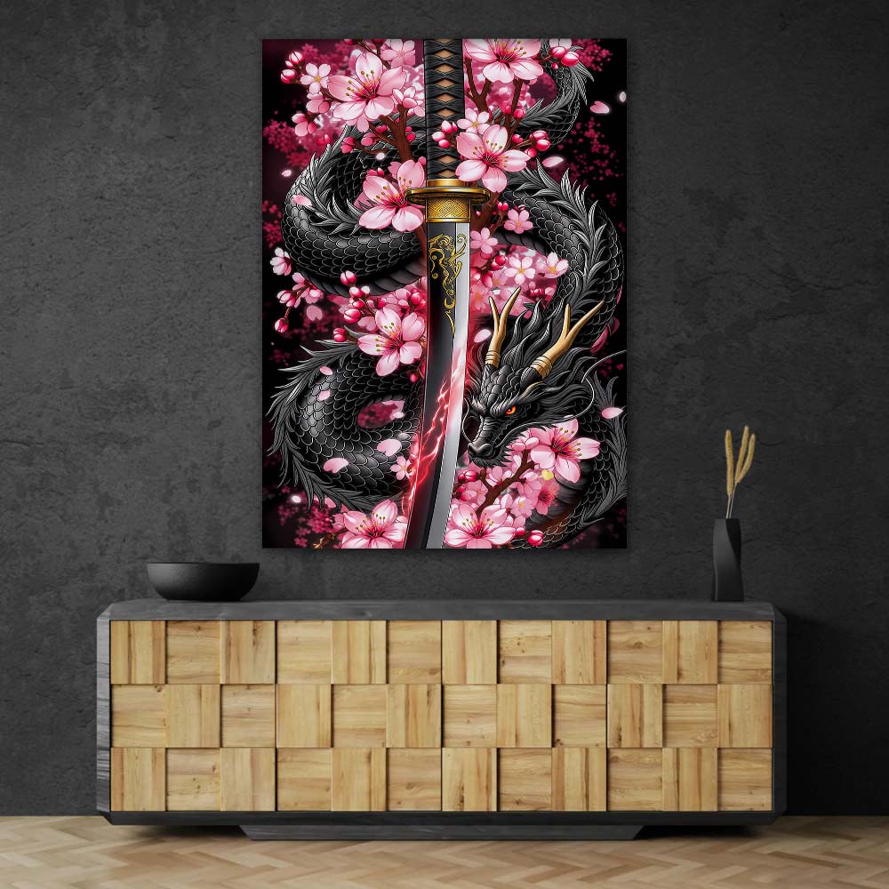 5D Diamond Painting – Drachenklinge der Kirschblüten