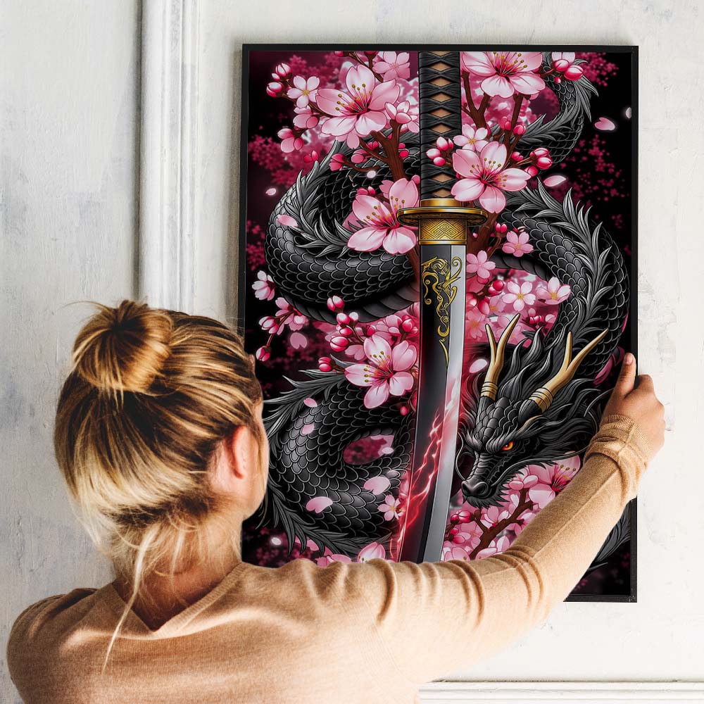 5D Diamond Painting – Drachenklinge der Kirschblüten